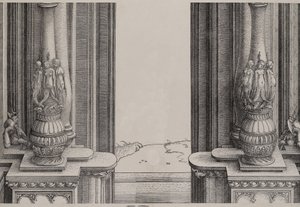 The Middle Section of the Entryway to the Central Portal, the Columns Decorated by Sirens by Hieronymus Andreae