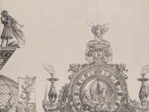 The Pinnacle of the Right Portal, and a Trumpeter and Standard from the Central Portal, 1515 by Hieronymus Andreae