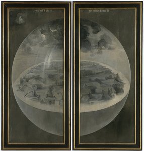 The Garden of Earthly Delights. Triptych, Back: The Creation. Around 1500-05 by Hieronymus Bosch