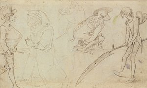 Studies of Grotesque Figures by Hieronymus Bosch