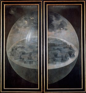 The Creation of the World, closed doors of the triptych The Garden of Earthly Delights by Hieronymus Bosch
