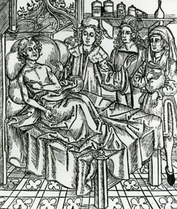 Doctors examining leper