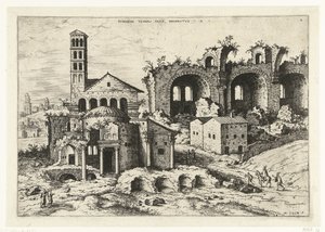View of the Temple of Romulus and the Basilica of Constantine by Hieronymus Cock