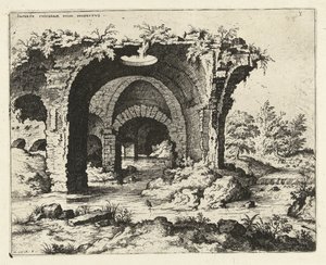 View of a Ruin in Rome by Hieronymus Cock