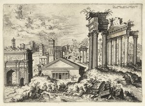View of the Roman Forum from the Capitol (Roman Ruins) by Hieronymus Cock