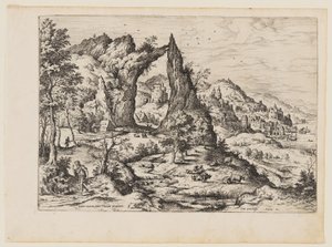 Juda and Tamar, from Landscapes with Biblical and Mythological Scenes by Hieronymus Cock