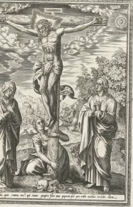 Crucifixion with Mary, John the Baptist, and Mary Magdalene by Hieronymus Cock