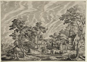 Landscape with a Chateau at the Right by Hieronymus Cock
