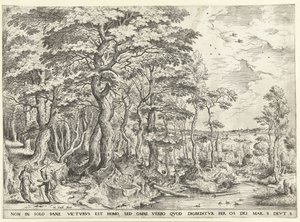 Landscape with the Temptation of Christ by Hieronymus Cock