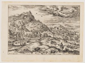 Mercury with Head of Argus in His Hand, from Landscapes with Biblical and Mythological Scenes by Hieronymus Cock
