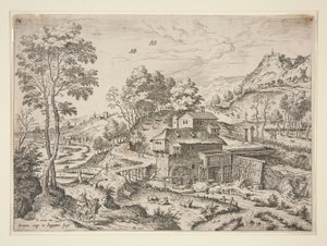 The Flight into Egypt, from Landscapes with Biblical and Mythological Scenes by Hieronymus Cock