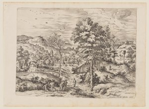 The Good Samaritan, from Landscapes with Biblical and Mythological Scenes by Hieronymus Cock