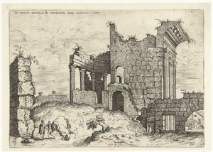 Second View of the Forum of Nerva (From Certain Uncertain Ruins of Roman Antiquity) (Roman Ruins) by Hieronymus Cock