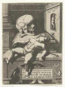 Vanitas with Child and Skull (Hodi mihi kras tibi / Today me, tomorrow you) by Hieronymus Cock
