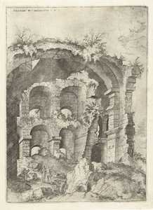 Seventh View of the Colosseum in Rome (series title: Roman Ruins) by Hieronymus Cock