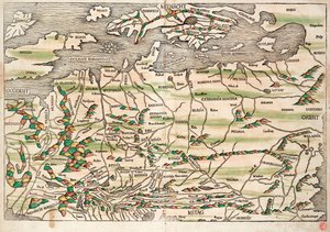 Map of Central and Northern Europe by Hieronymus Münzer