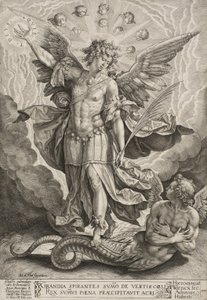 St Michael Triumphing Over the Dragon by Hieronymus or Jerome Wierix