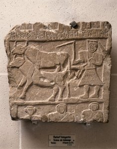 Himyarite Art: Relief with Labour Scene, Yemen, 2nd century BC by Himyarite