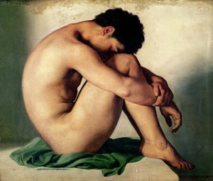 Study of a Nude Young Man by Hippolyte Flandrin