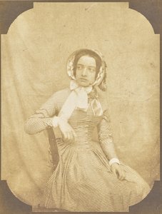 Portrait of a Young Woman in a Checkered Dress