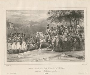 Prince, Field-Marshal Abbas Mirza Inspects Infantry Regiment by Hippolyte Bellange
