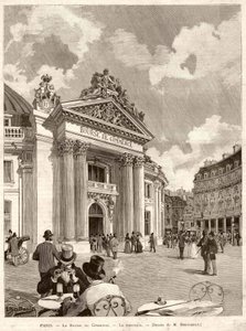 The Stock Exchange in Paris in 1889. Drawing by M. Berteault