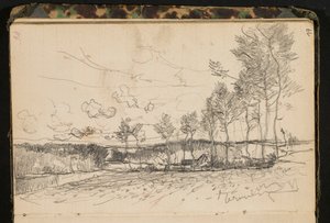 Landscape with Trees and a Farm (Page from a Sketchbook)