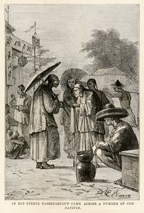 In his stroll Passepartout came across a number of old natives, from Around the World in Eighty Days by Jules Verne