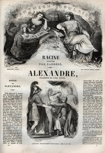 Alexandre le Grand tragedy in five acts - engraving in Oeuvres de Jean Racine illustrated by Pauquet and notice by Emile de La Bedolliere - 1851 by Hippolyte Louis Pauquet