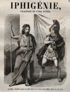 Iphigenie tragedy by Jean Racine (engraving in Oeuvres de Jean Racine illustrated by Pauquet and notice by Emile de La Bedolliere - 1851) by Hippolyte Louis Pauquet