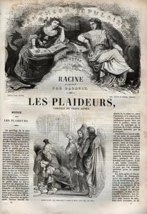 Les Plaideurs (1668) comedy in three acts - engraving in Works of Jean Racine illustrated by Pauquet and notice by Emile de La Bedolliere - 1851 by Hippolyte Louis Pauquet