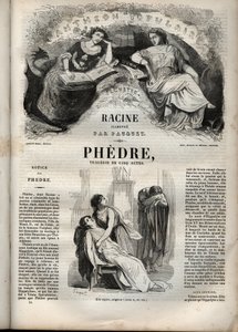 Phedre, by Jean Racine - engraving in Works of Jean Racine illustrated by Pauquet and notice by Emile de La Bedolliere - 1851 by Hippolyte Louis Pauquet