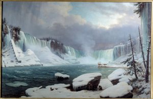 The Great Niagara Cataract, Winter Effect. View of Niagara Falls by Hippolyte Victor Valentin Sebron