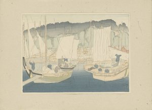 Boats in the Harbor of Shiogama
