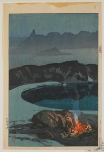 Camping at Washiha, from the Series, Twelve Scenes in the Japan Alps, Taisho Era by Hiroshi Yoshida