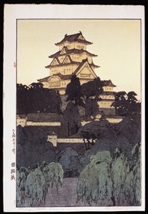 Evening view of Himeji castle by Hiroshi Yoshida