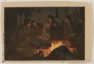 In a Mountain Shelter by Hiroshi Yoshida