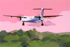 Airplane Landing at a Small Airfield by Hiroyuki Izutsu