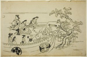 Flower-Viewing Party with Crest-Bearing Curtain, from the series 