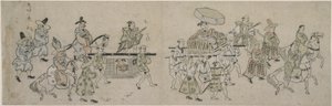 Korean Embassy Parade by Hishikawa Moronobu