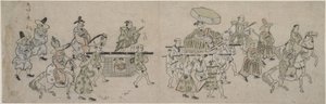 Korean Embassy Parade by Hishikawa Moronobu