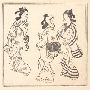 Leaf from a Book Entitled: Wakoku Hiaku-jo: One Hundred Japanese Women by Hishikawa Moronobu