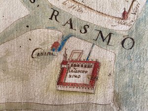 Lazzaretto Nuovo on a Map of the 17th Century by Historical Document.