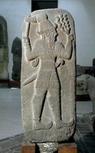 Hittite civilization: stele in basalt of the god of the Tempete by Hittite