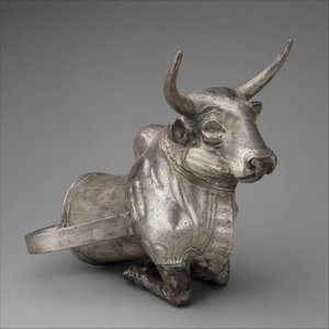 Vessel terminating in the forepart of a bull, c.1300 BC by Hittite