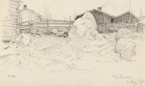 Cottages in Puutikkala by Hjalmar Munsterhjelm