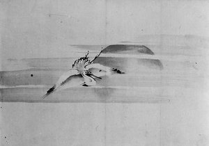 Crane and Sun by Hokusai School.