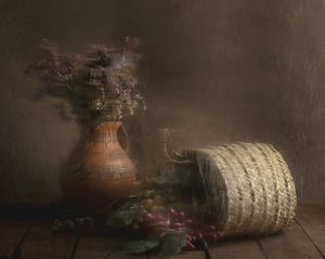 Rustic Grapes and Blooms by Homeira moazami