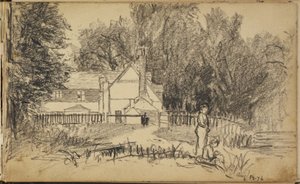 House and Two Figures by Homer Dodge Martin