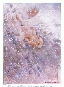 The snow was falling so thickly I could scarcely see him (illustration from 